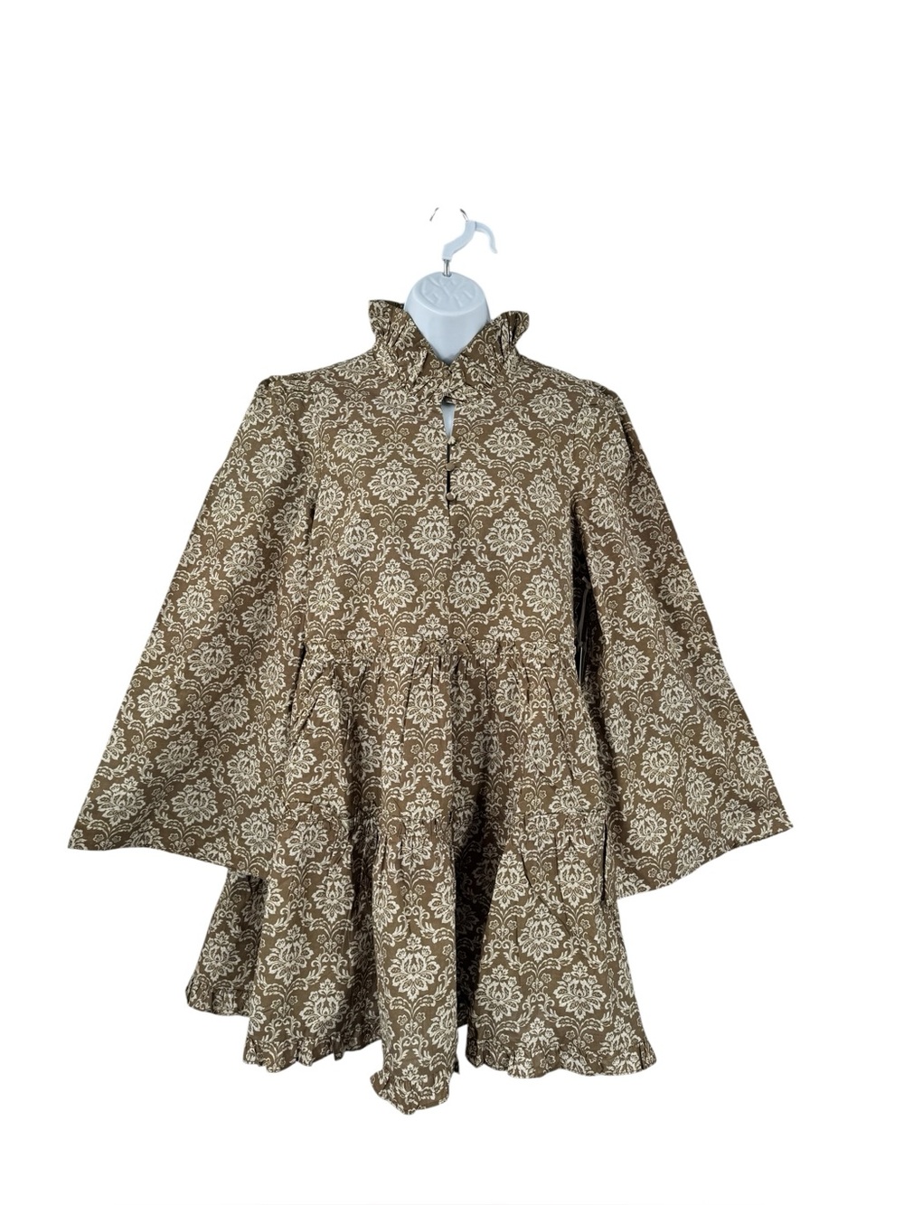 Tuckernuck Hyacinth House Belle Sleeve
Tiered Cotton Mini Olive Dress Size M